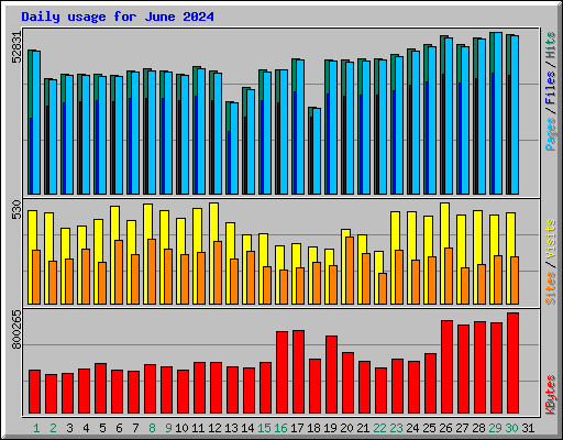 Daily usage for June 2024