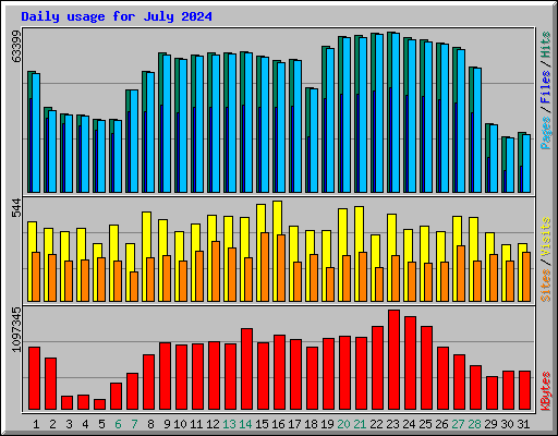 Daily usage for July 2024