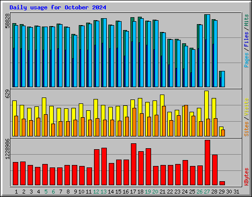 Daily usage for October 2024