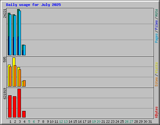 Daily usage for July 2025